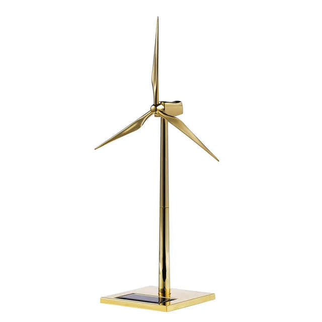 Model Golden solar powered windmill kit for a finished desktop display object — Gearfinch