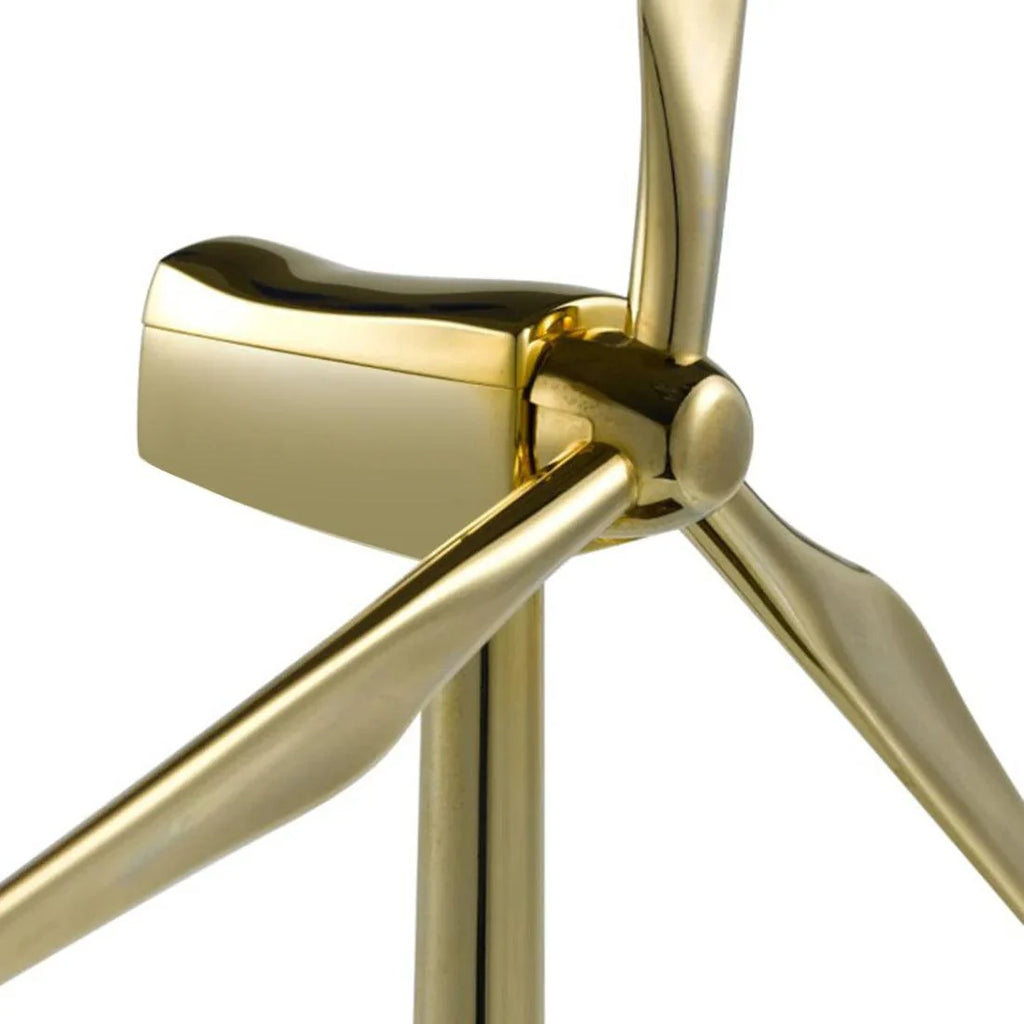 DIY 3D Metal Windmill Solar Powered Wind Turbine Assembly Model Golden