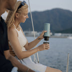 OutIn Nano 2 being used to prepare coffee aboard a sailboat