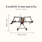 Approximate motor-frame dimensions: 4.3 by 2.8 inches, or 11 by 7 centimeters