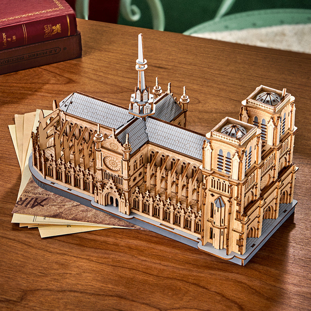Gothic Notre-Dame Cathedral - Paris Masterpiece 3D Wooden Puzzle
