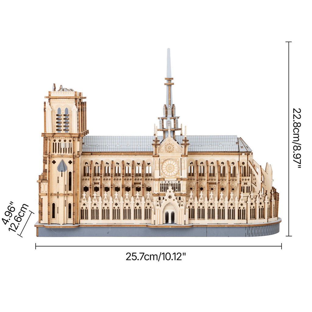 Gothic Notre-Dame Cathedral - Paris Masterpiece 3D Wooden Puzzle