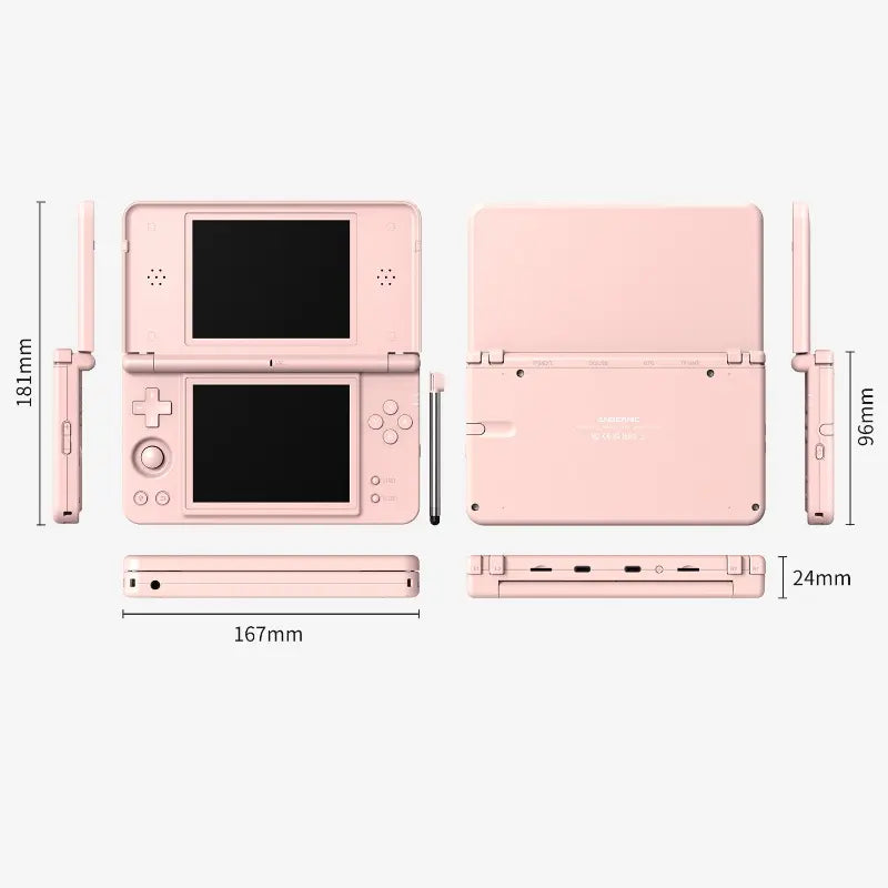 Front, rear, edge views and dimensions of the Coral Pink edition