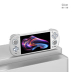 Silver stick-top handheld on a display plinth