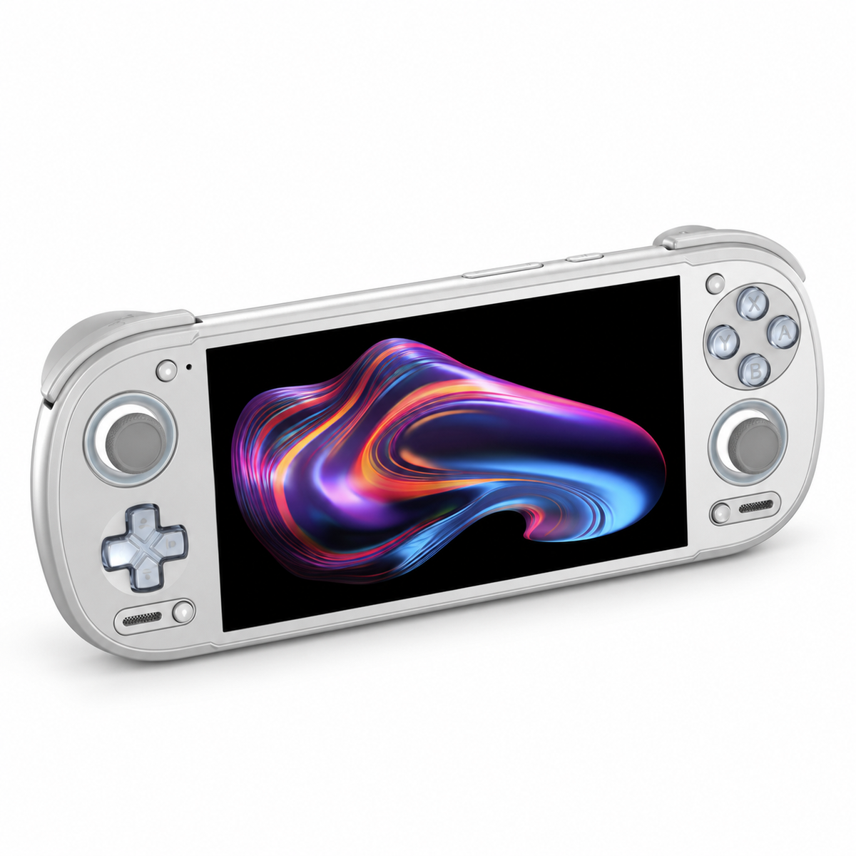 Retroid Pocket 6 Silver handheld, stick-top layout — Gearfinch