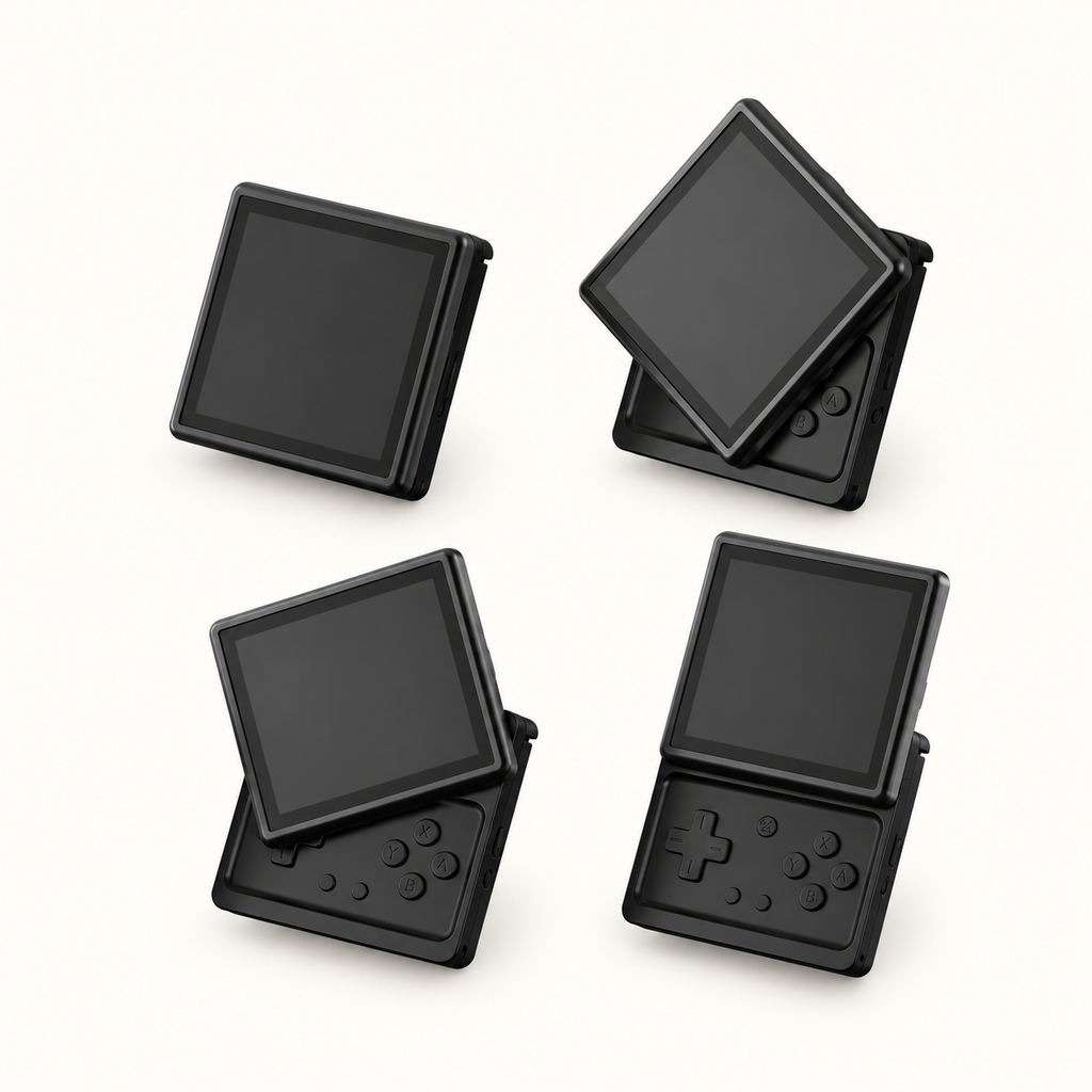 Four screen positions showing the swivel mechanism