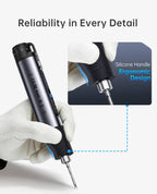 Soldering pen grip and replaceable tip detail