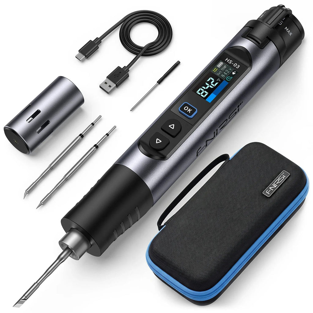 HS-03 pen, three tips, USB cable and case