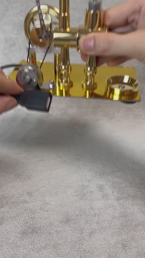 Educational Stirling Engine Generator with LED Power Display — product video