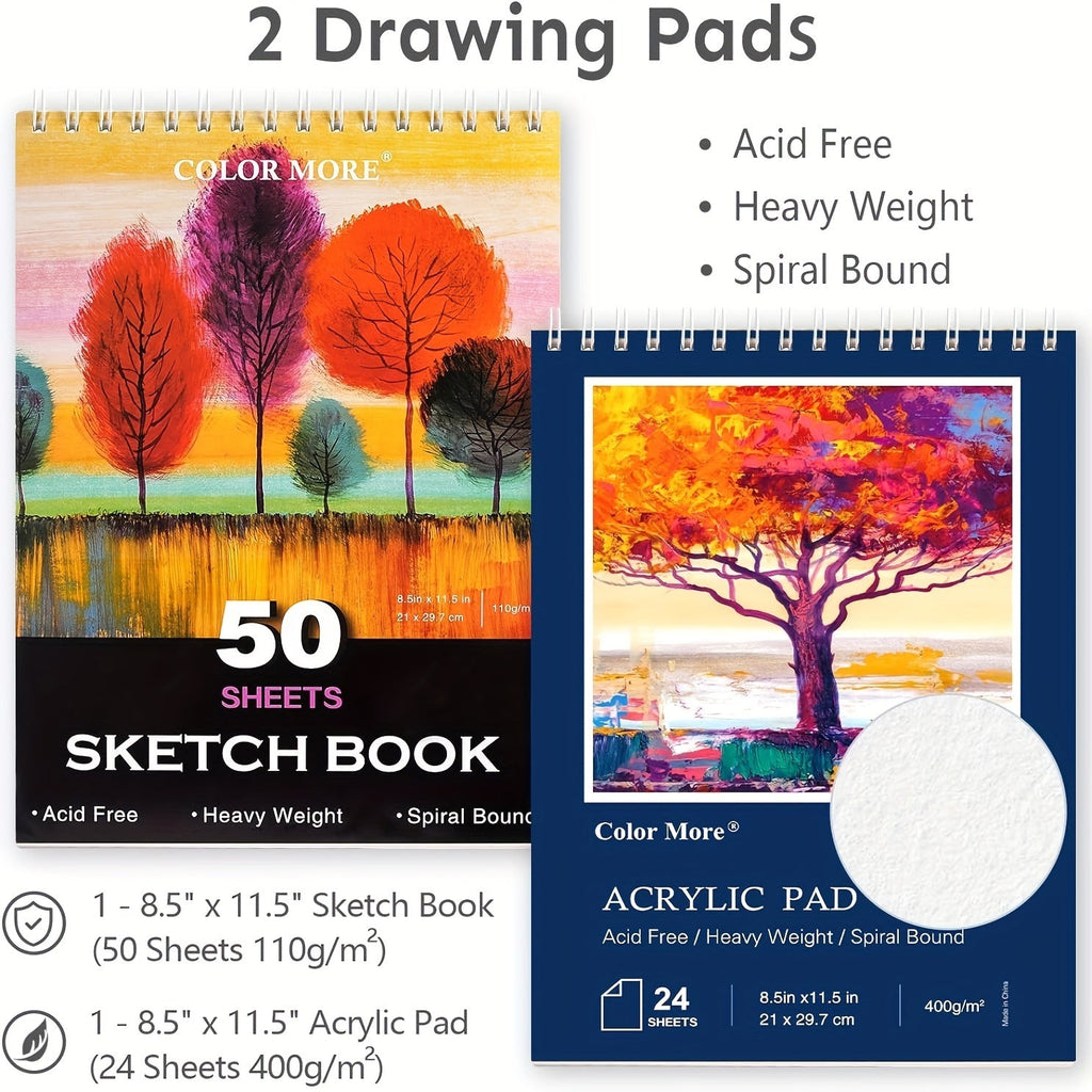 175 Piece Art Set Wooden Case Drawing Kit