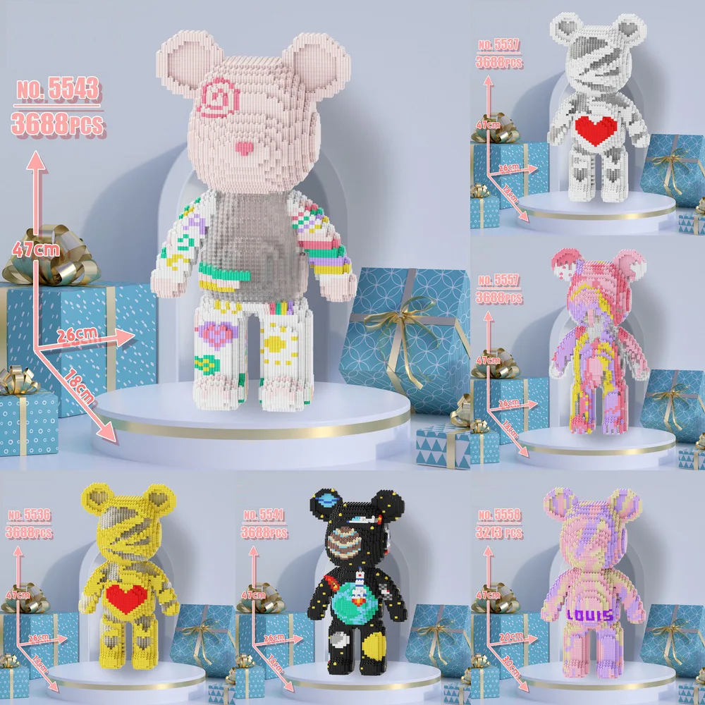3688-Piece Bear Micro Building Blocks Set