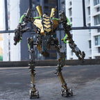 26 cm XIA-A articulated metal mech with golden nail plates for steampunk-inspired display decor