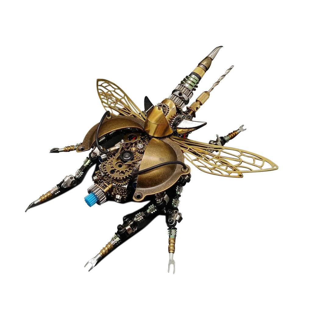 DIY 3D Metal Mechanical Rotatable Beetle Assembly Puzzle Model Kit