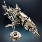 Intermediate 3D metal puzzle kit shaped as a shark for patient model builders
