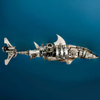 Mechanical engineering gift for him featuring a 209-piece 3D metal shark puzzle
