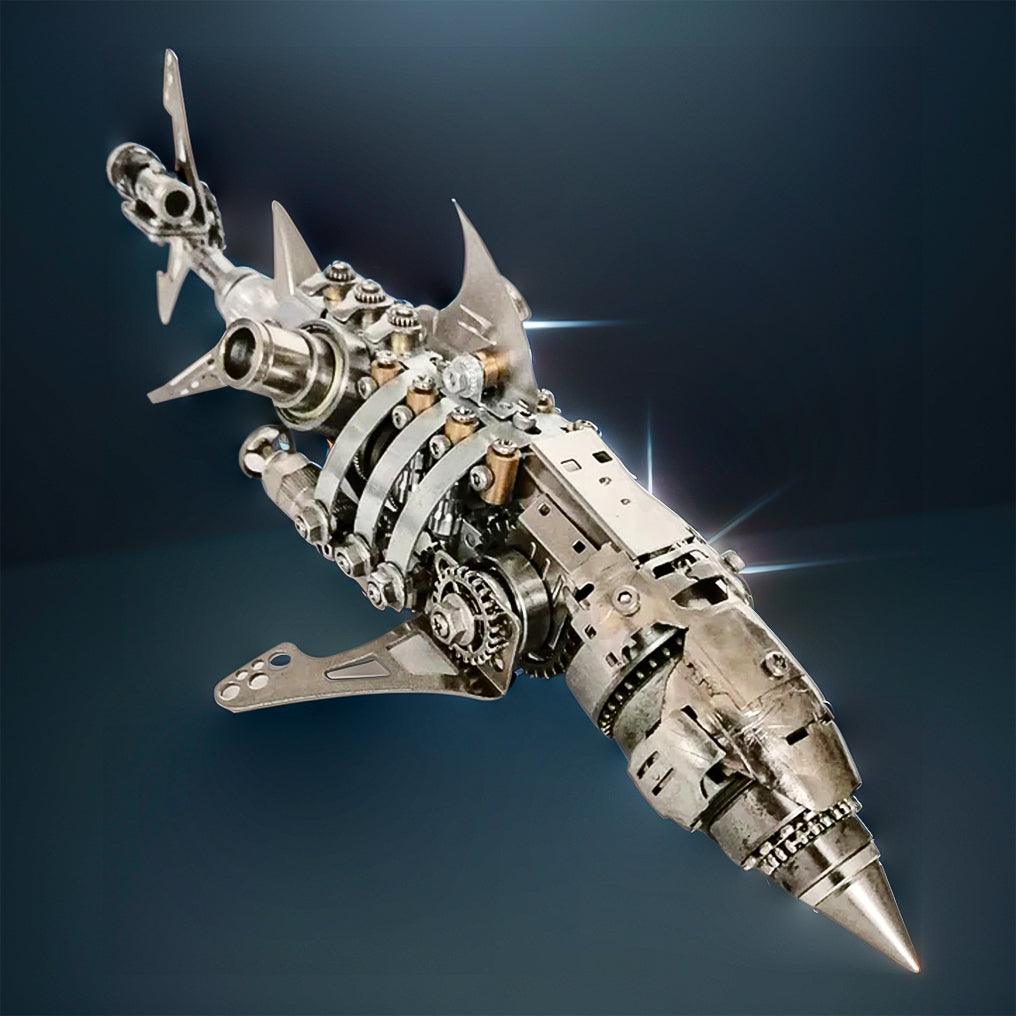 DIY 3D Metal Mechanical Shark Puzzle Model Assembly Kit-209PCS