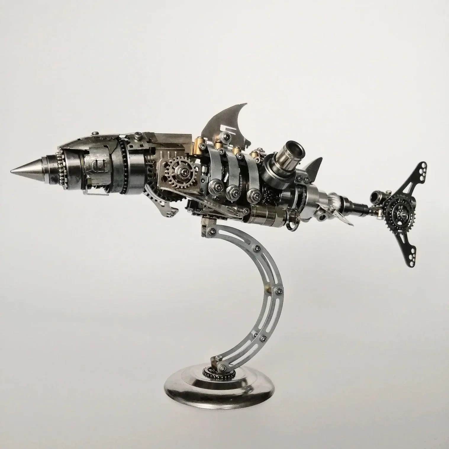 DIY 3D Metal Mechanical Shark Puzzle Model Assembly Kit-209PCS
