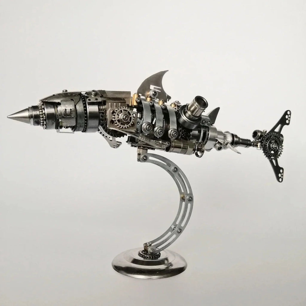 DIY 3D Metal Mechanical Shark Puzzle Model Assembly Kit-209PCS