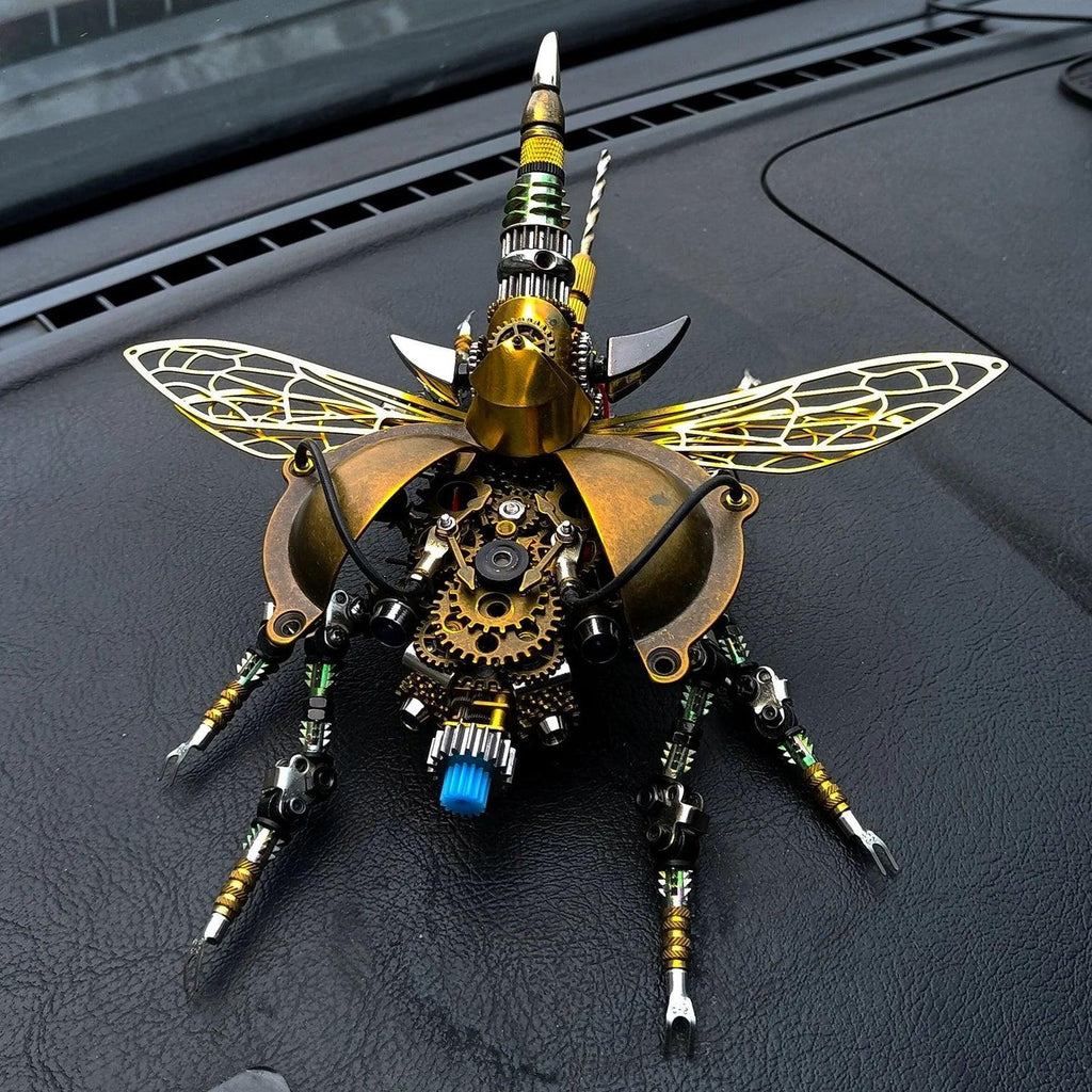 DIY 3D Metal Mechanical Rotatable Beetle Assembly Puzzle Model Kit