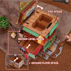 Intermediate miniature kit with Onsen Saga architecture for hands-on model builders