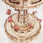 Intermediate 3D wooden puzzle music box for a methodical build and decorative carnival display