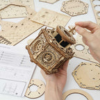 Clockwork Garden wooden mechanical model with dancing ballerinas, intricate patterns and a traditional wind-up key