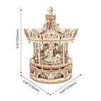 Decorative wooden carousel puzzle designed as a finished home or office display