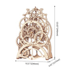 Wooden mechanical clock kit for adults, a gift for him with an interest in engineering