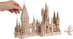 Harry Potter castle puzzle kit assembled into a 14.5 x 10.7 x 4.6 inch decorative wooden model
