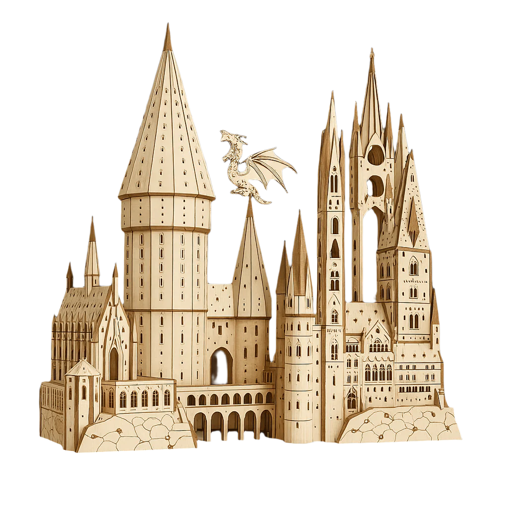 Hogwarts Magical Castle 3D Wooden Puzzle Kit