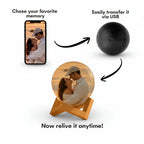 Digital keepsake crystal ball for moving favorite photos from a phone gallery into the room