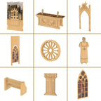 Pray Church book nook shelf insert sized 13.2 by 15.5 by 27.8 cm for a desk or bookcase display