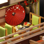 1:24 scale sushi restaurant model kit sized for a compact desk or shelf display