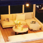 Time Apartment Set + Music Box miniature scene sized 29 by 24 by 21.5 cm when finished