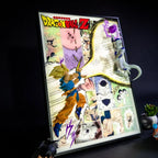 Goku vs Frieza light art for a collector shelf or desk display in a Dragon Ball Z themed room
