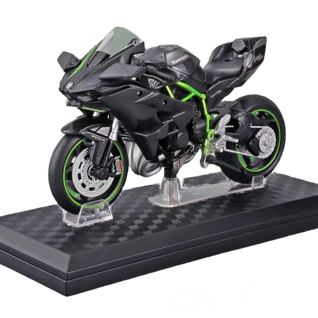 Ninja H2R 1:12 die-cast motorcycle collectible for a desk or display shelf — Gearfinch