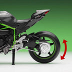 Realistic 1:12 Ninja H2R die-cast motorcycle with track-faithful proportions