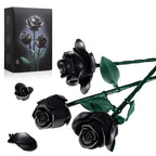 608 piece 12 rose building blocks bouquet with three LED lights for an illuminated display
