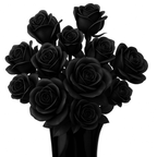 12 flower black rose bouquet building blocks with rainbow coating and three LED lights