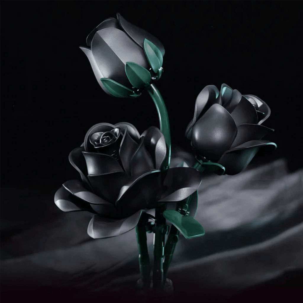 Eternal Black Rose Bouquet Building Blocks