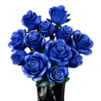 DIY blue rose flower blocks set for an anniversary gift that becomes a finished bouquet