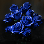 Beginner blue rose bouquet blocks set with 396 components for a 30 to 45 minute build