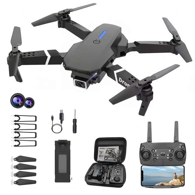 E88 Pro RC mini drone 4K camera with foldable frame for travel and compact storage — Gearfinch
