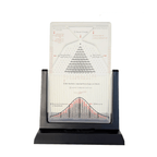 Clear acrylic probability demonstrator showing a bell curve for binomial distribution study