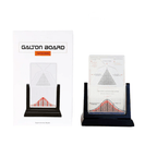 Galton board with weighted stand for flipping through repeated probability demonstrations