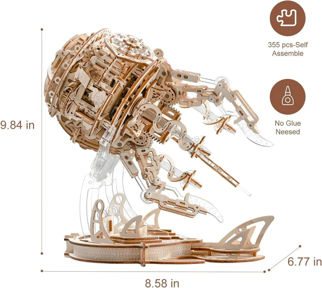 Enchanted Aurora Jellyfish Music Box 3D Wooden Puzzle