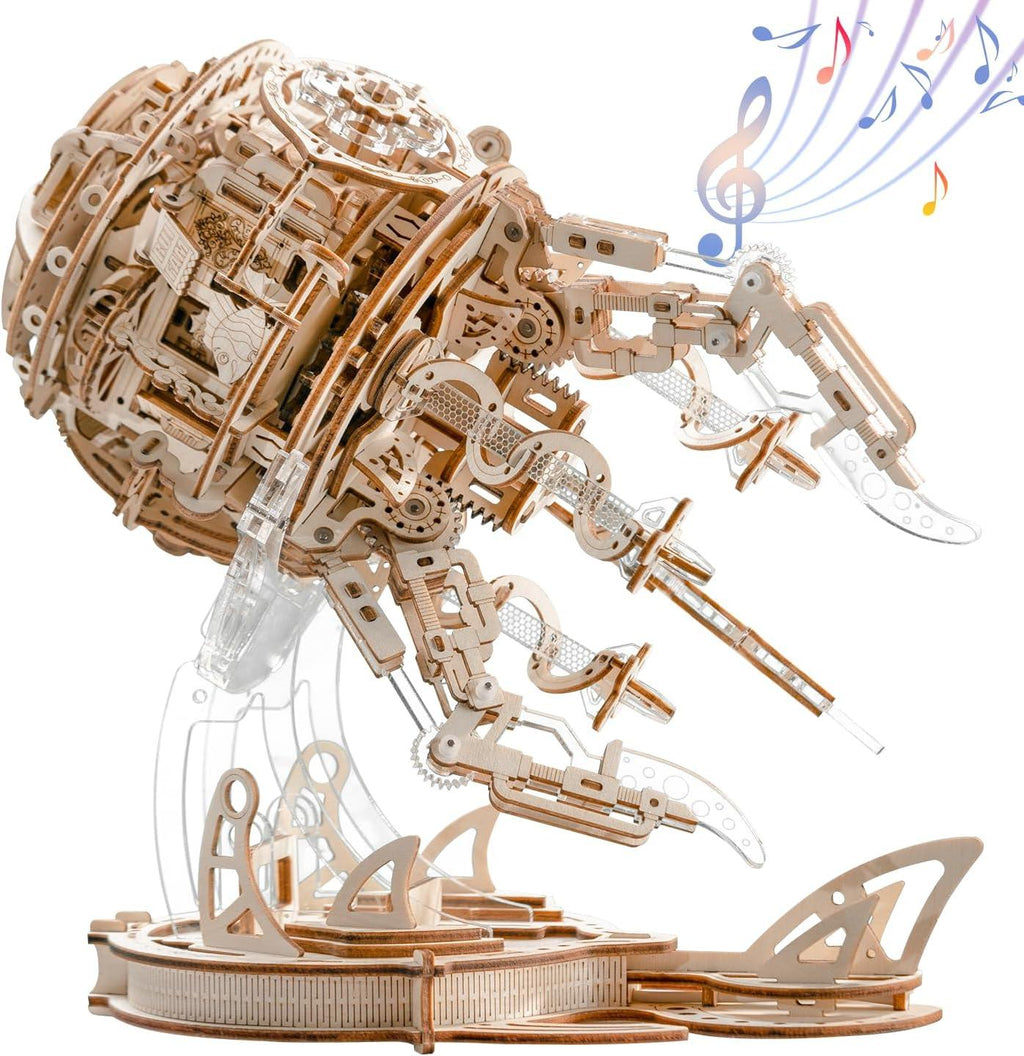 Enchanted Aurora Jellyfish Music Box 3D Wooden Puzzle