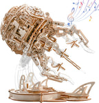 Jellyfish music box model kit with all wooden components, detailed instructions and glue-free assembly