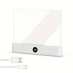 Compact White or Pink 2 in 1 LED book and night light for a shelf, desk or room accent