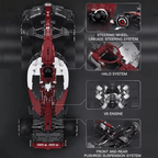 Alfa Romeo C42 racing builder, 1:24 with 271 pcs or 1:8 with 1868 pcs, a no-battery mechanical model